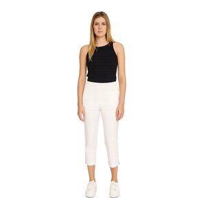 NWT White House Black Market Pull on Straight Capri White 8 #WHBM3